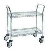 Wire Utility Cart, 2 Wire Shelves, Chrome, 18"W x 36"L x 37-1/2"H redirect to product page